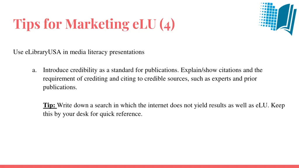 tips for marketing elu 4