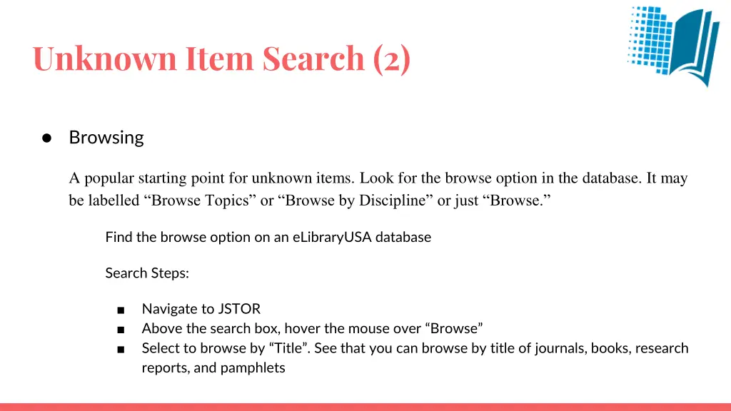 unknown item search 2