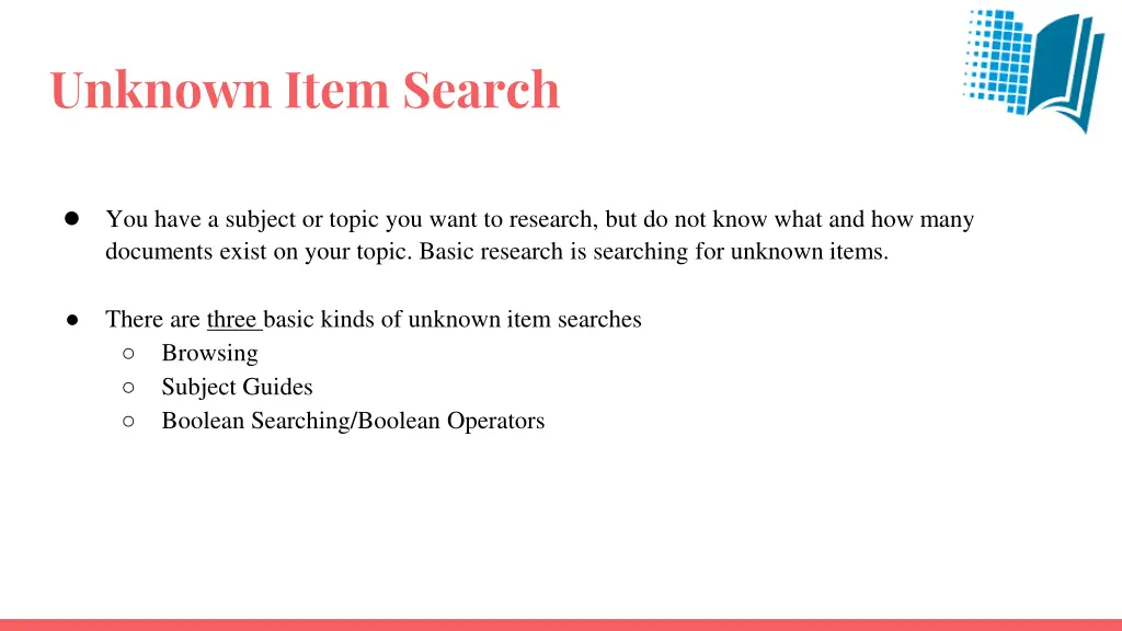 unknown item search