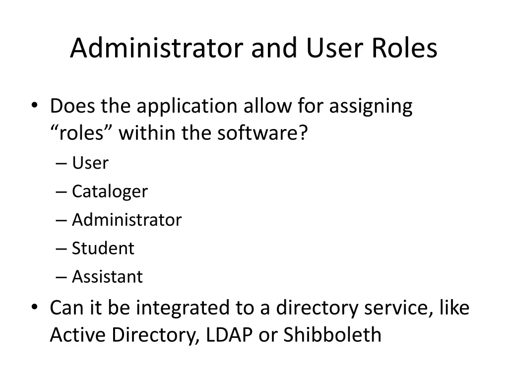 administrator and user roles