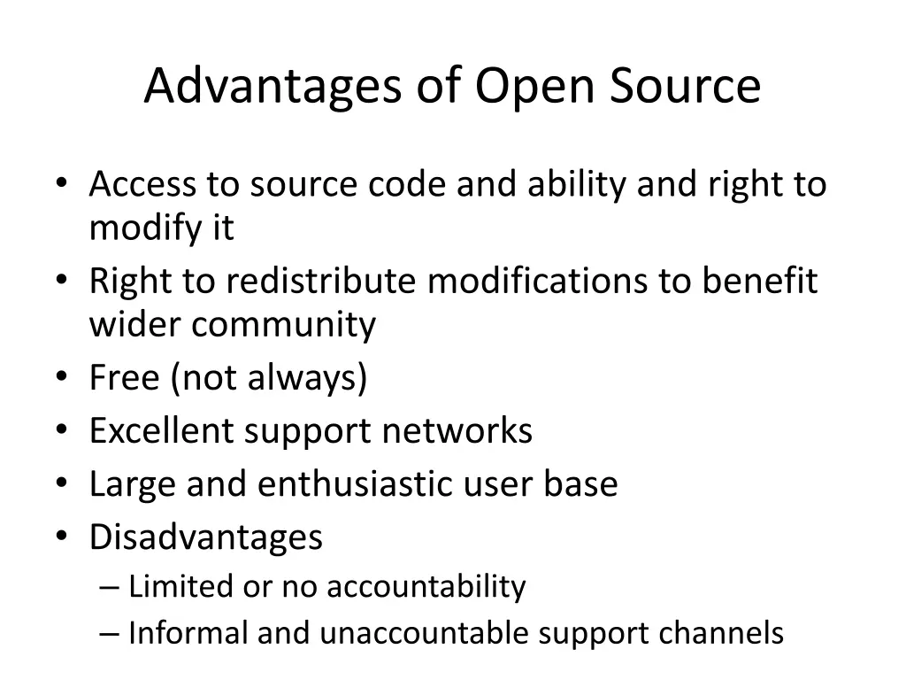 advantages of open source