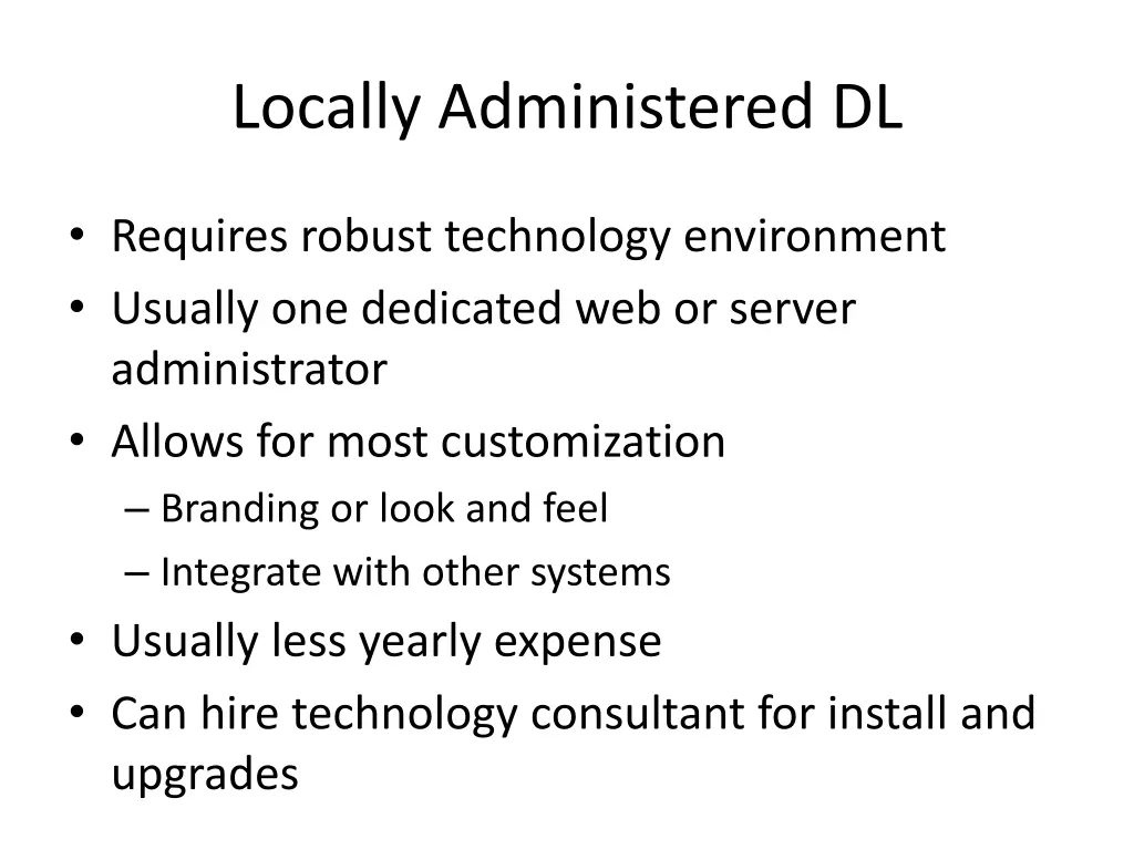 locally administered dl