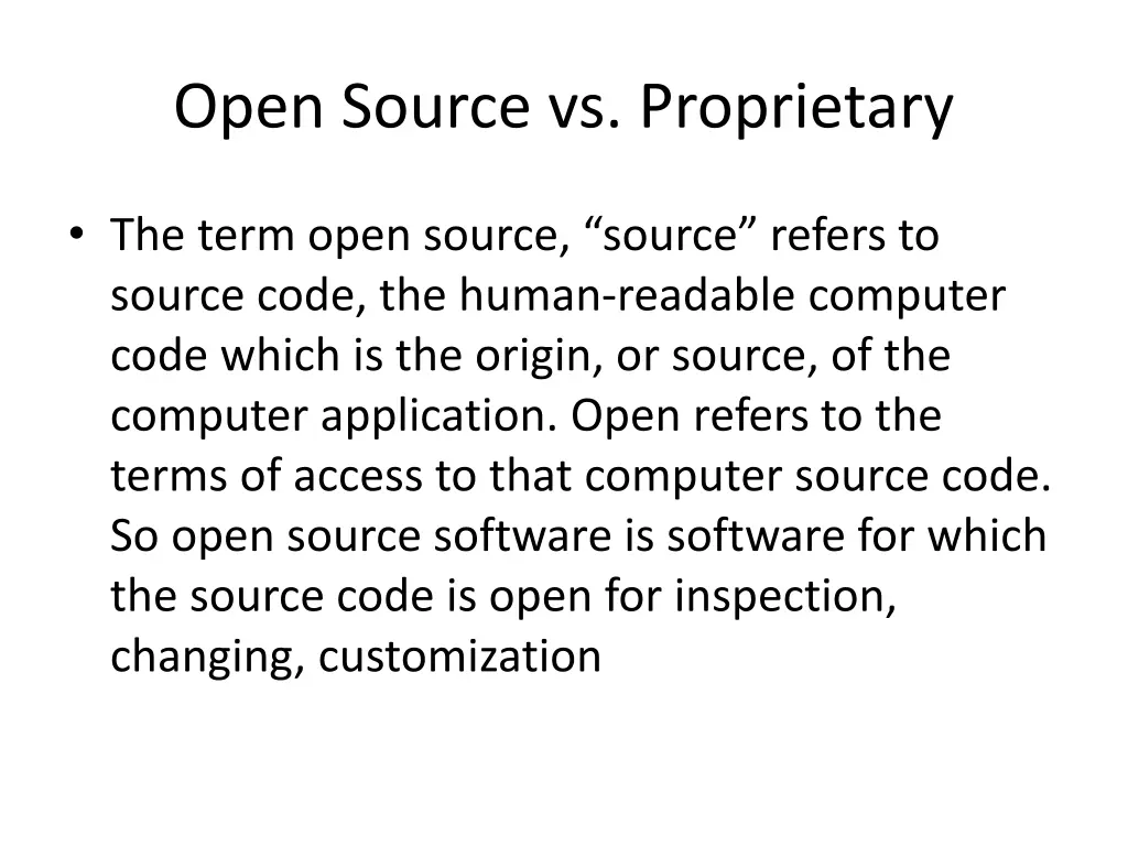 open source vs proprietary