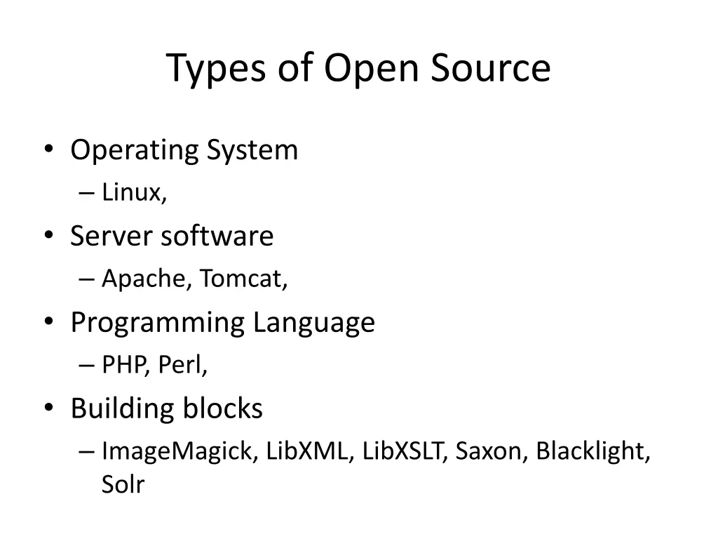 types of open source