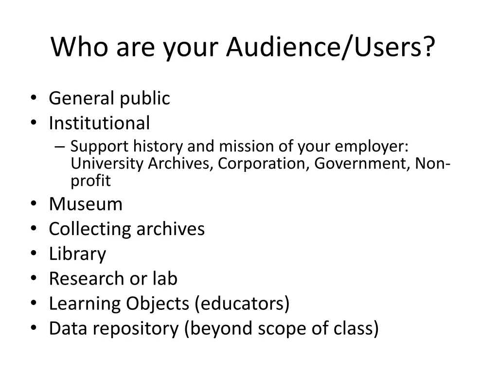 who are your audience users