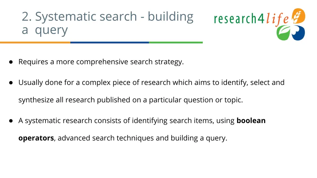 1 2 systematic search building a query