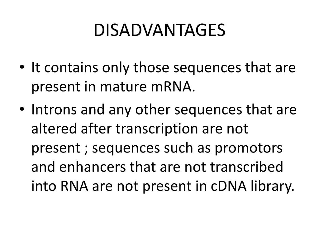 disadvantages