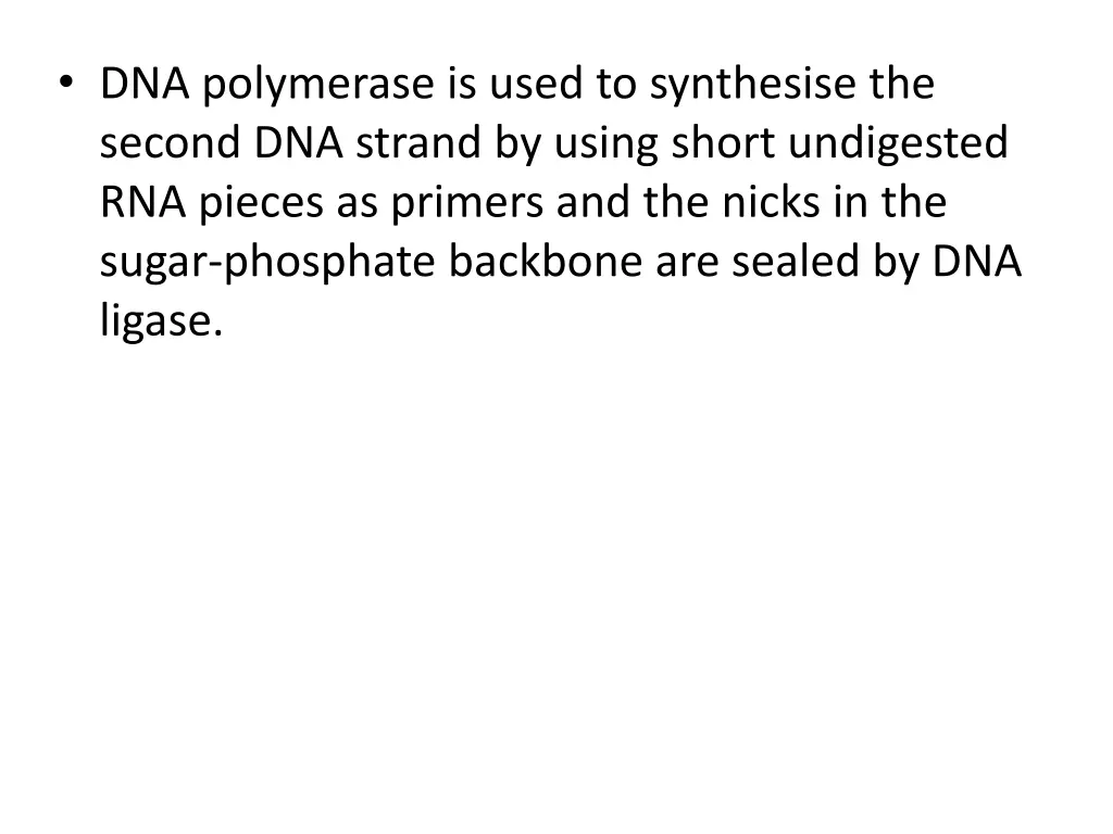 dna polymerase is used to synthesise the second