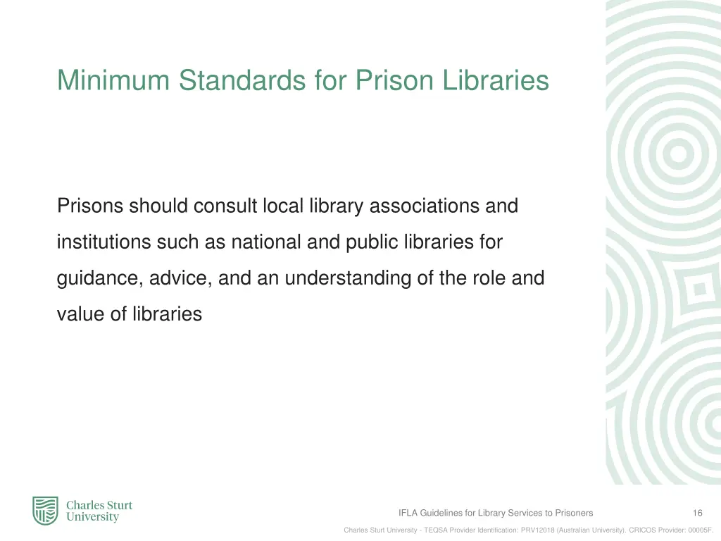 minimum standards for prison libraries 3