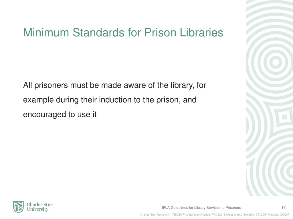 minimum standards for prison libraries 4