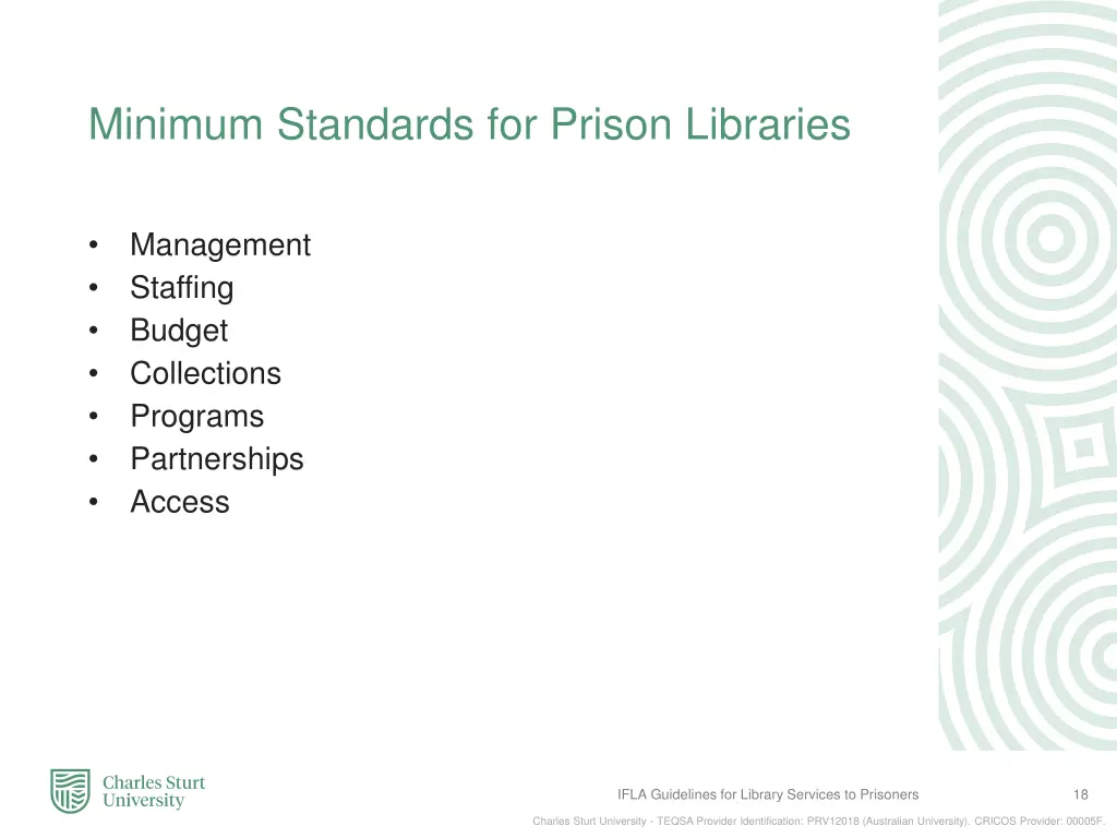 minimum standards for prison libraries 5