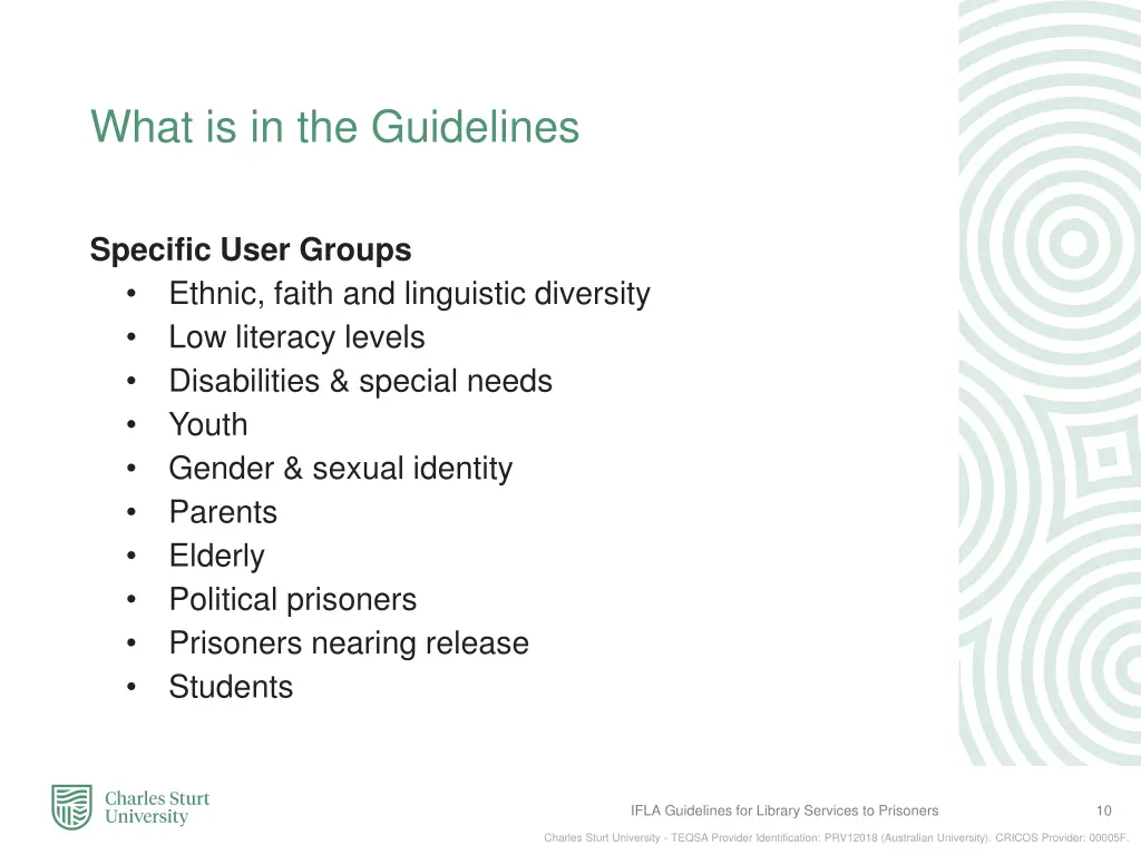 what is in the guidelines 3