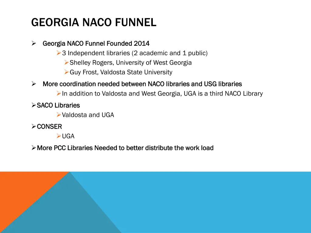 georgia naco funnel