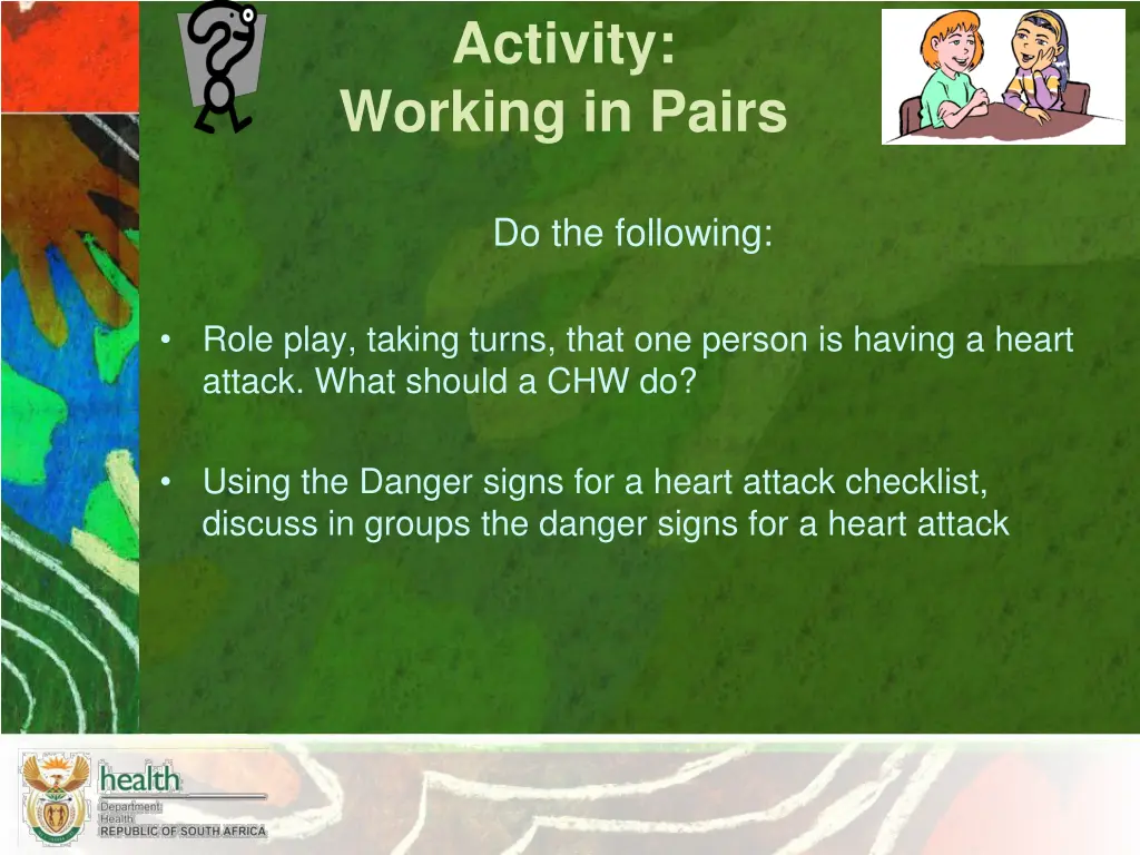 activity working in pairs