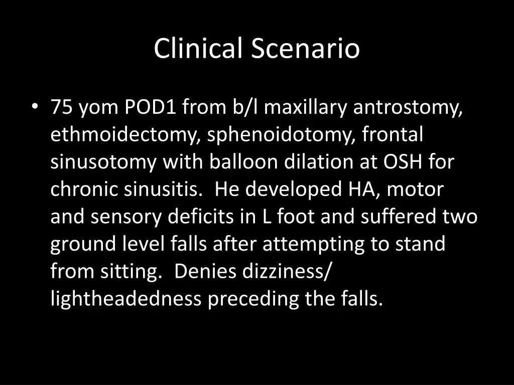 clinical scenario