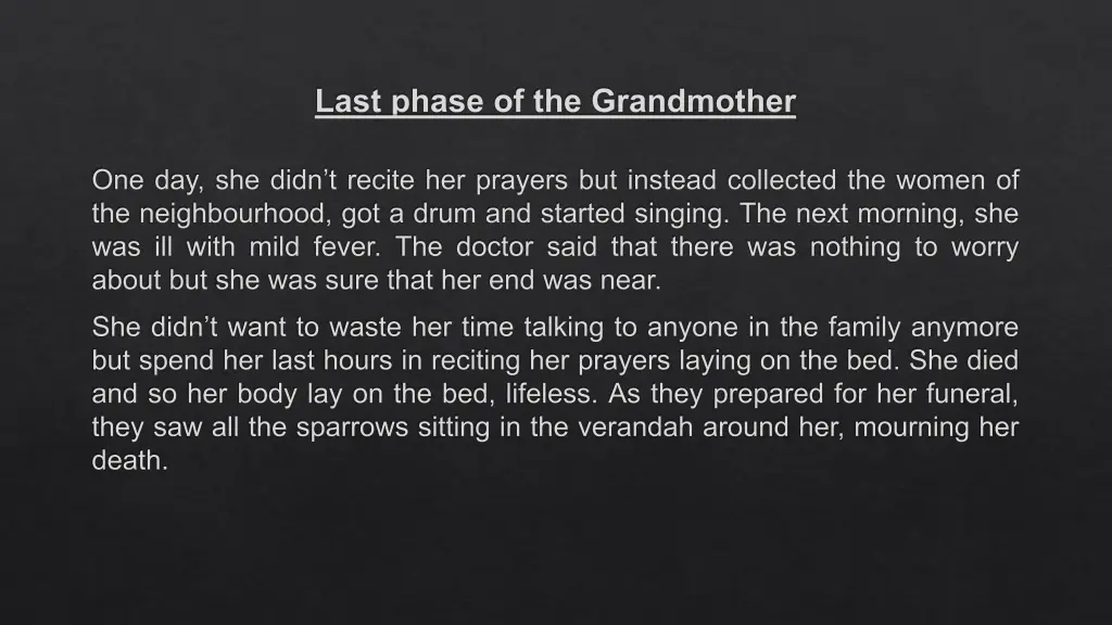 last phase of the grandmother