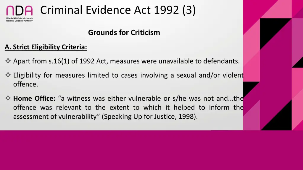 criminal evidence act 1992 3