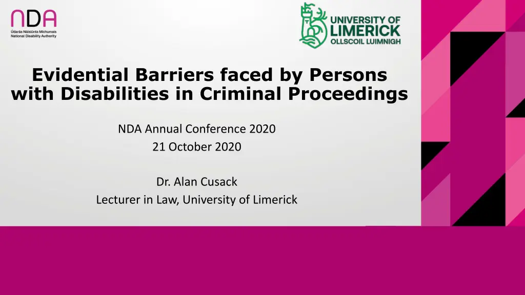 evidential barriers faced by persons with