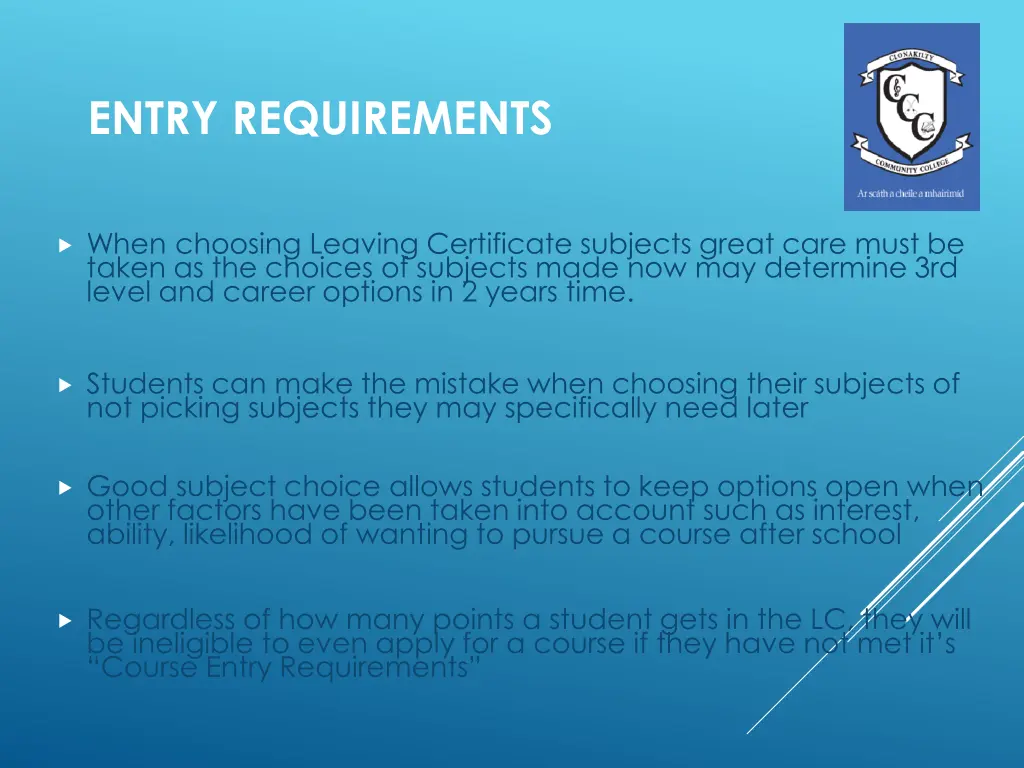 entry requirements