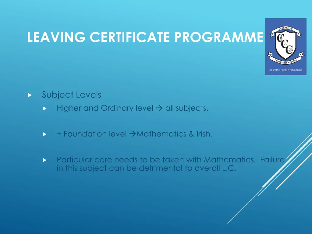 leaving certificate programme