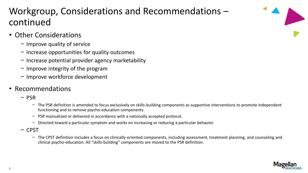 workgroup considerations and recommendations 1