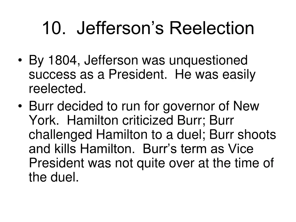 10 jefferson s reelection