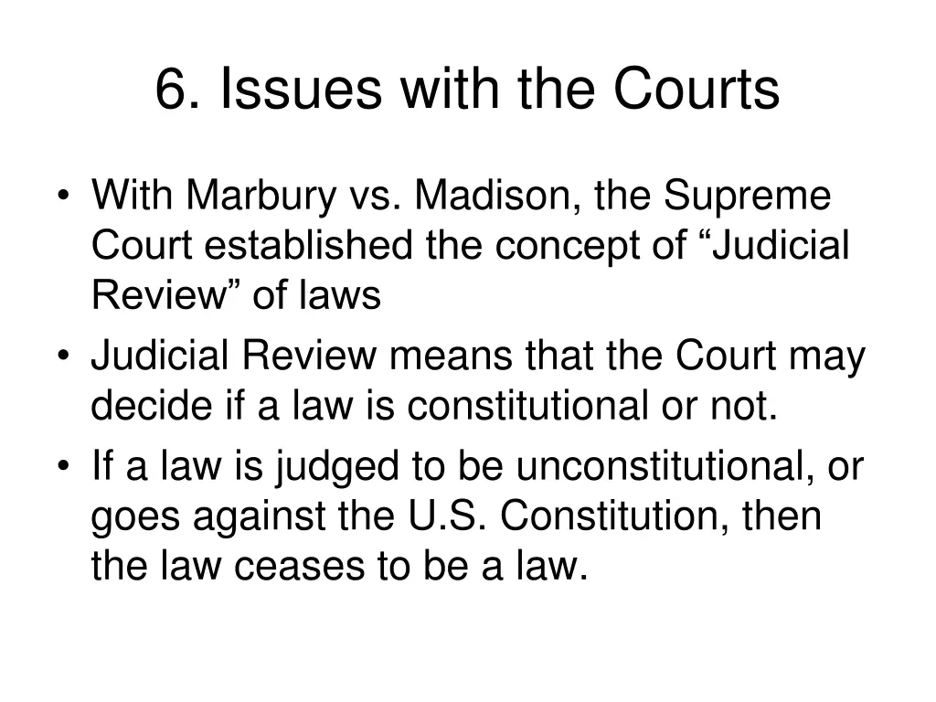 6 issues with the courts 1