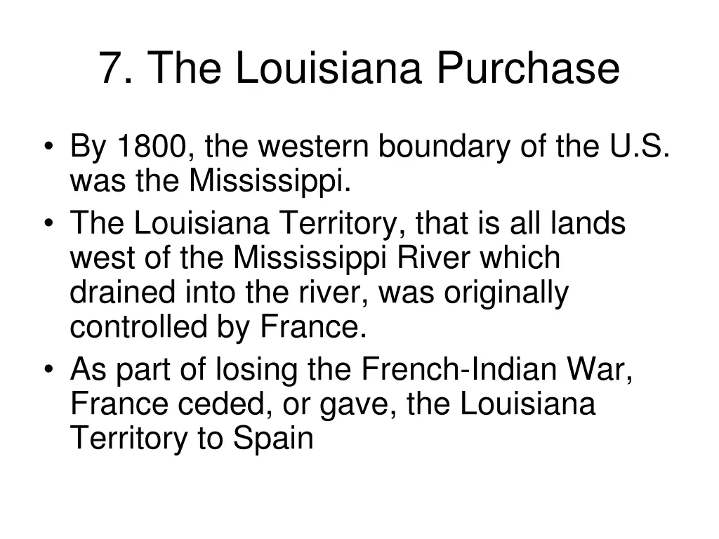 7 the louisiana purchase