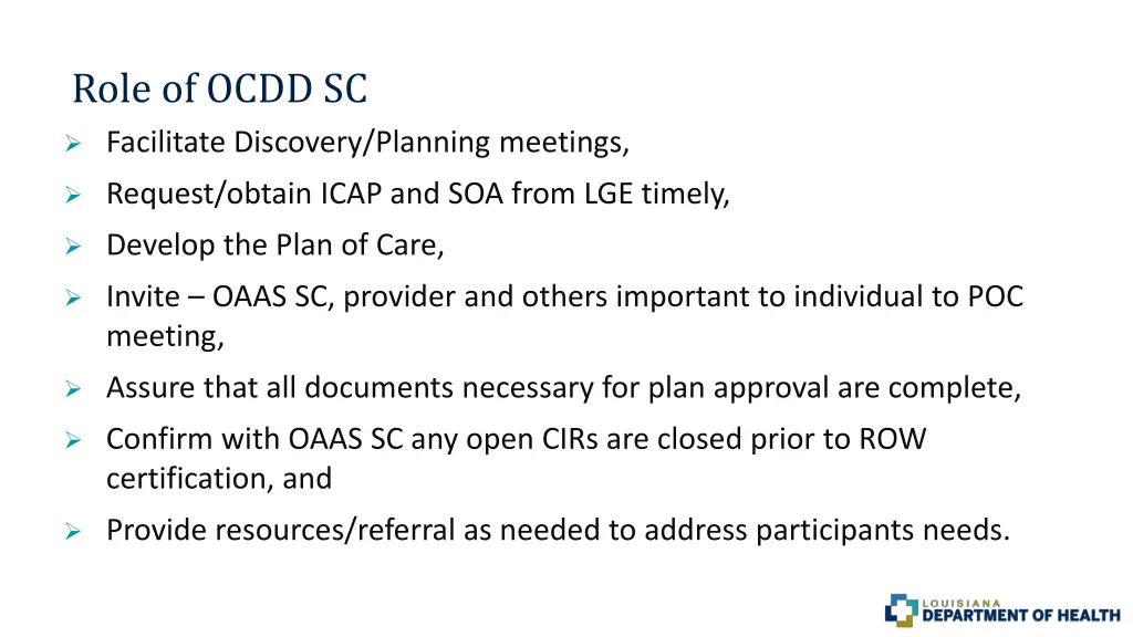 role of ocdd sc