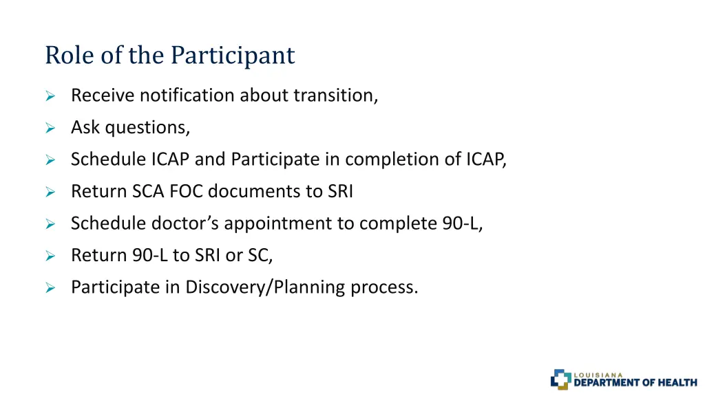 role of the participant