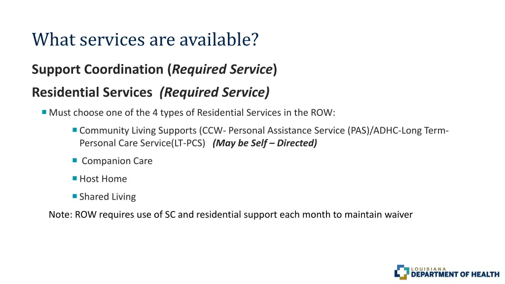 what services are available