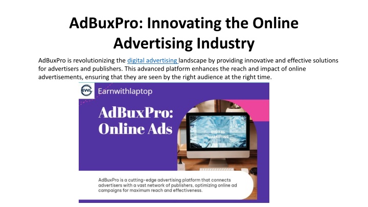 adbuxpro innovating the online advertising