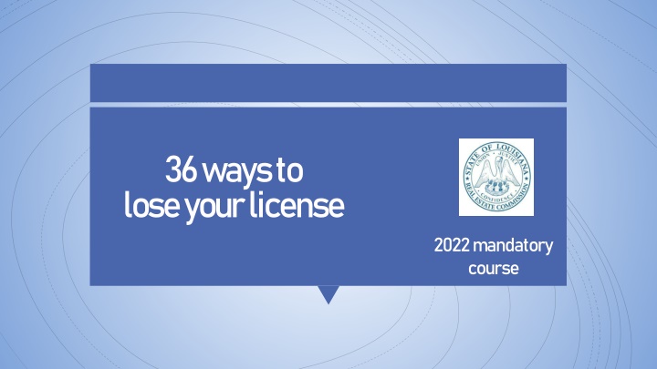 36 ways to lose your license