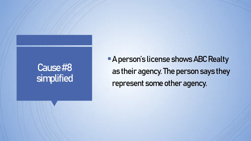 a person s license shows abc realty as their