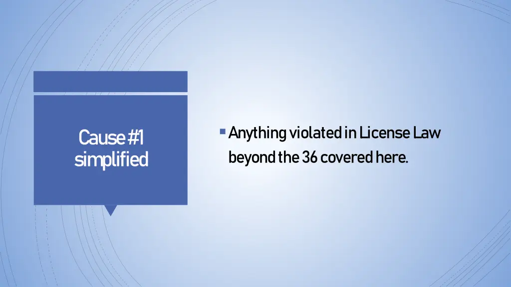 anything violated in license law beyond