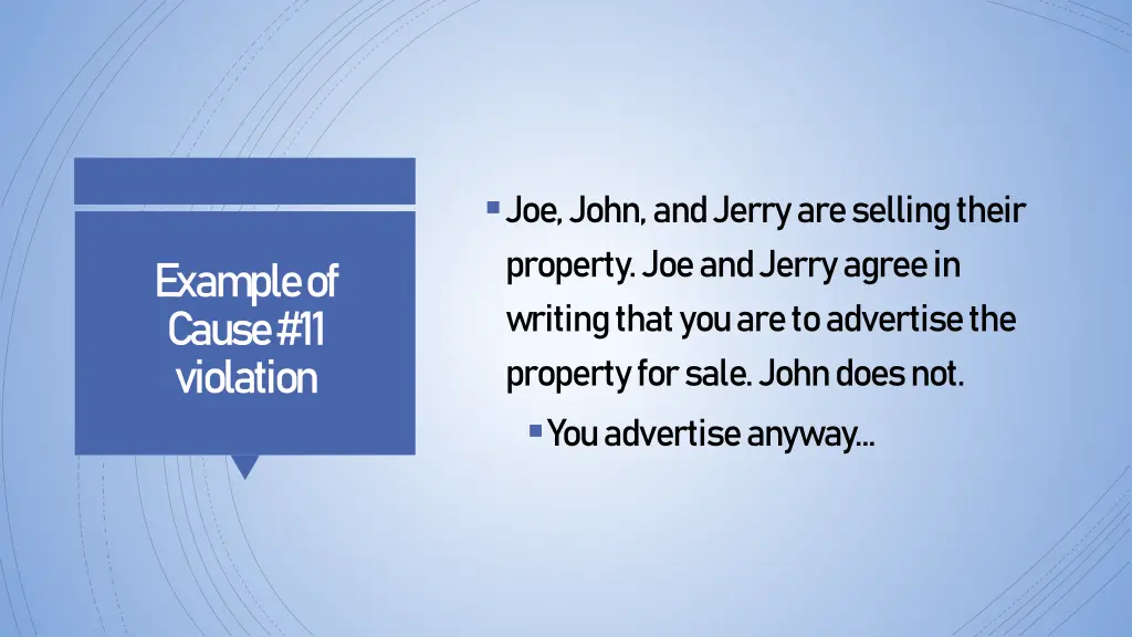 joe john and jerry are selling their property