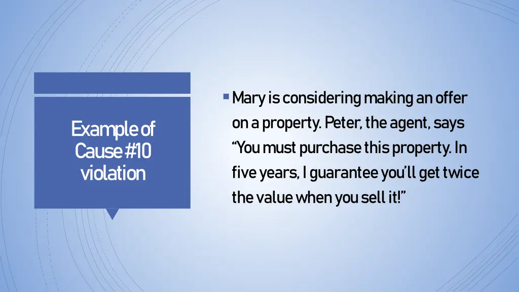 mary is considering making an offer on a property