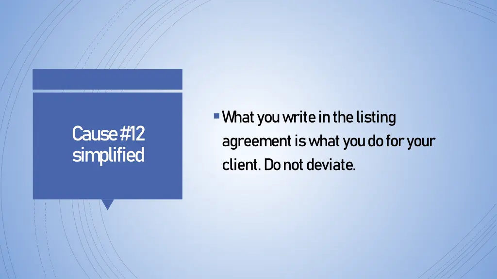 what you write in the listing agreement is what