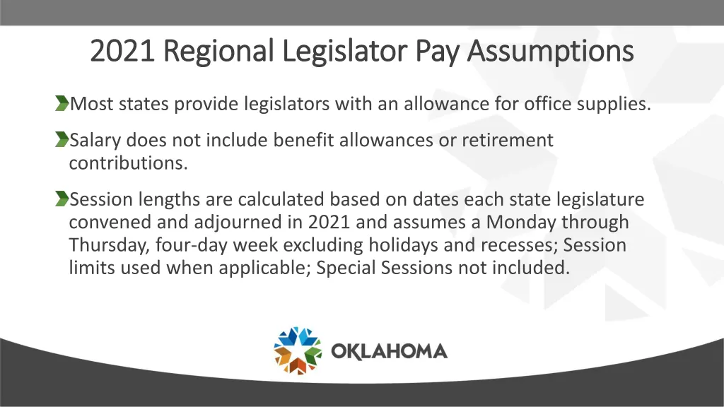 2021 regional legislator pay assumptions 2021