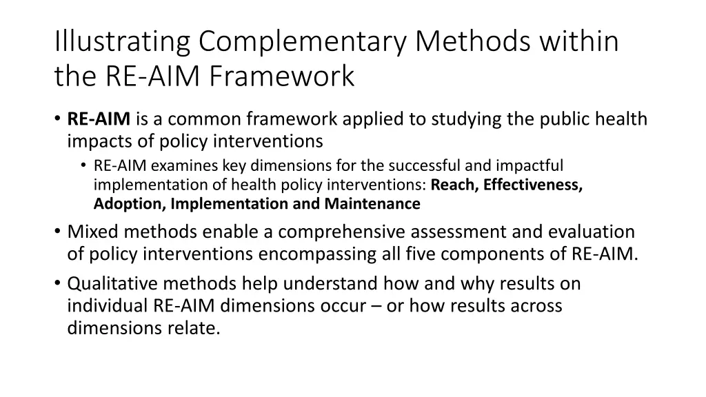 illustrating complementary methods within