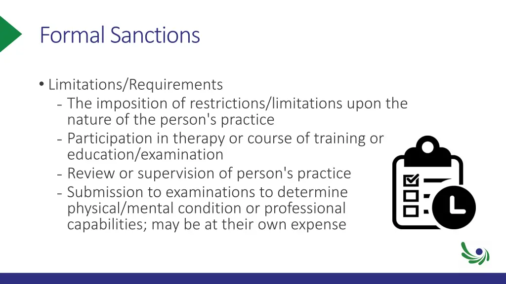 formal sanctions