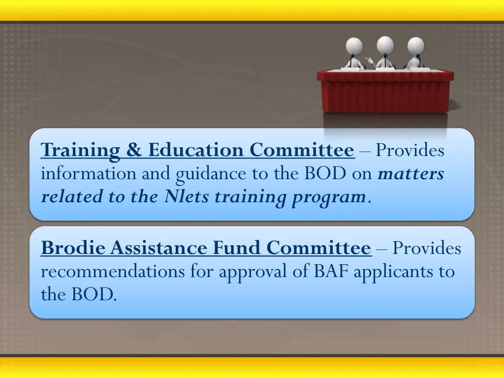 training education committee provides information