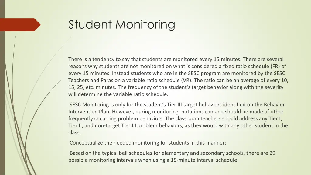 student monitoring