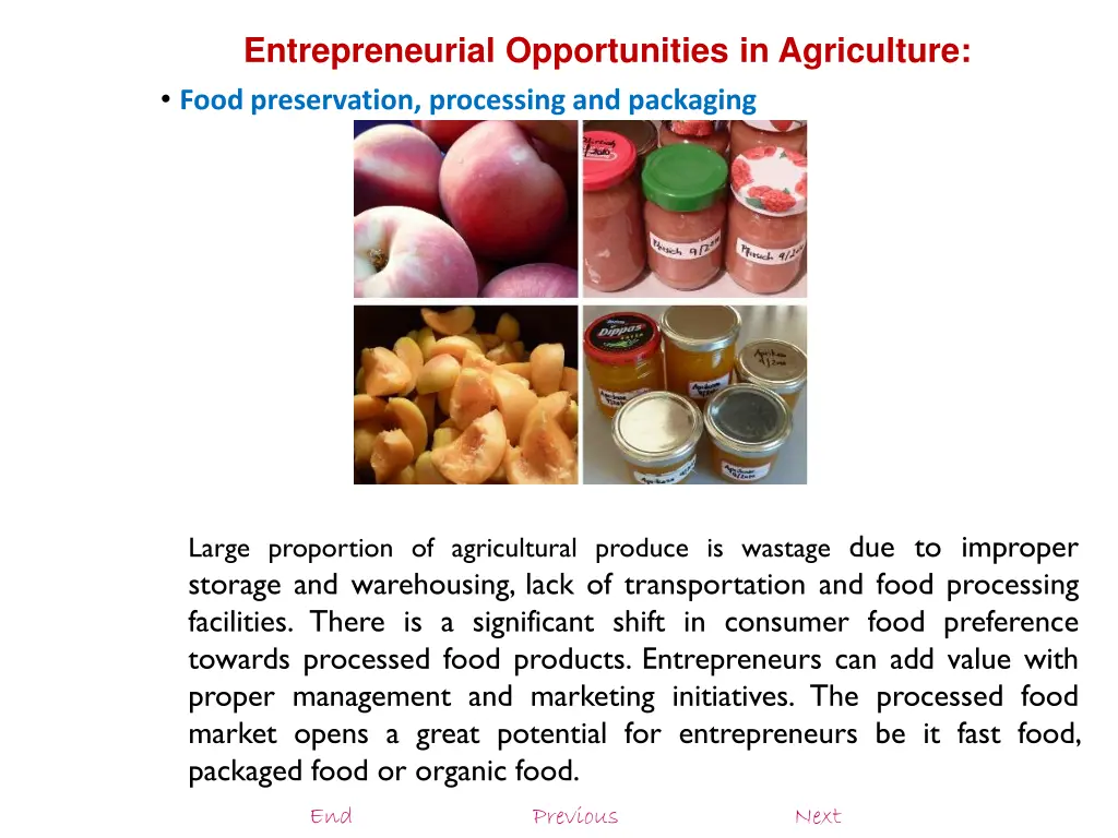 entrepreneurial opportunities in agriculture food