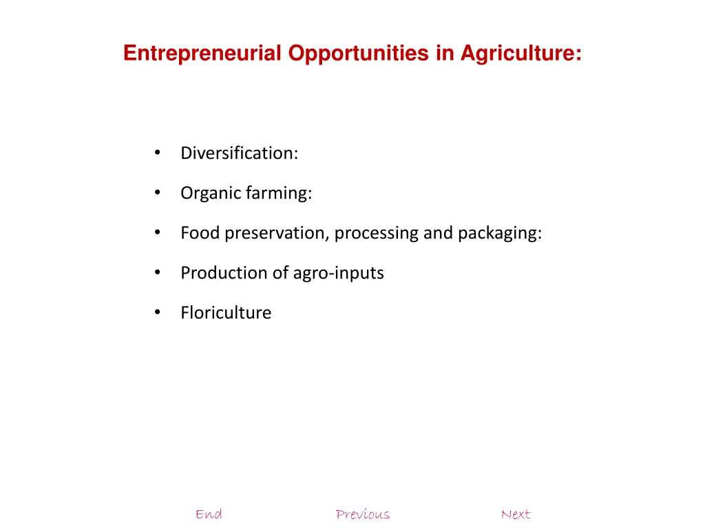 entrepreneurial opportunities in agriculture