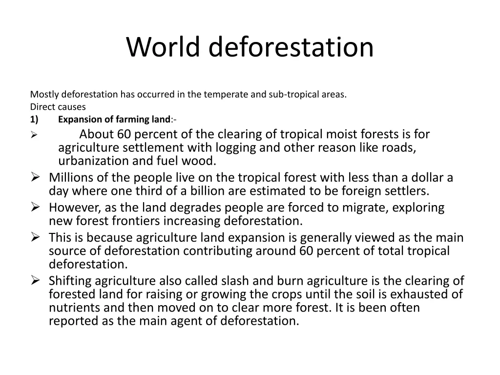 world deforestation