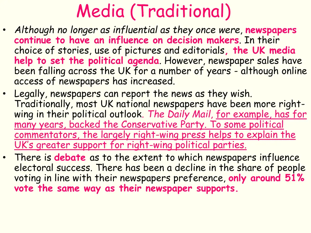 media traditional although no longer