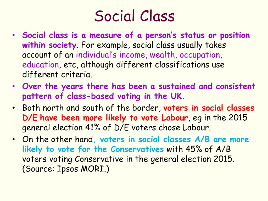 social class