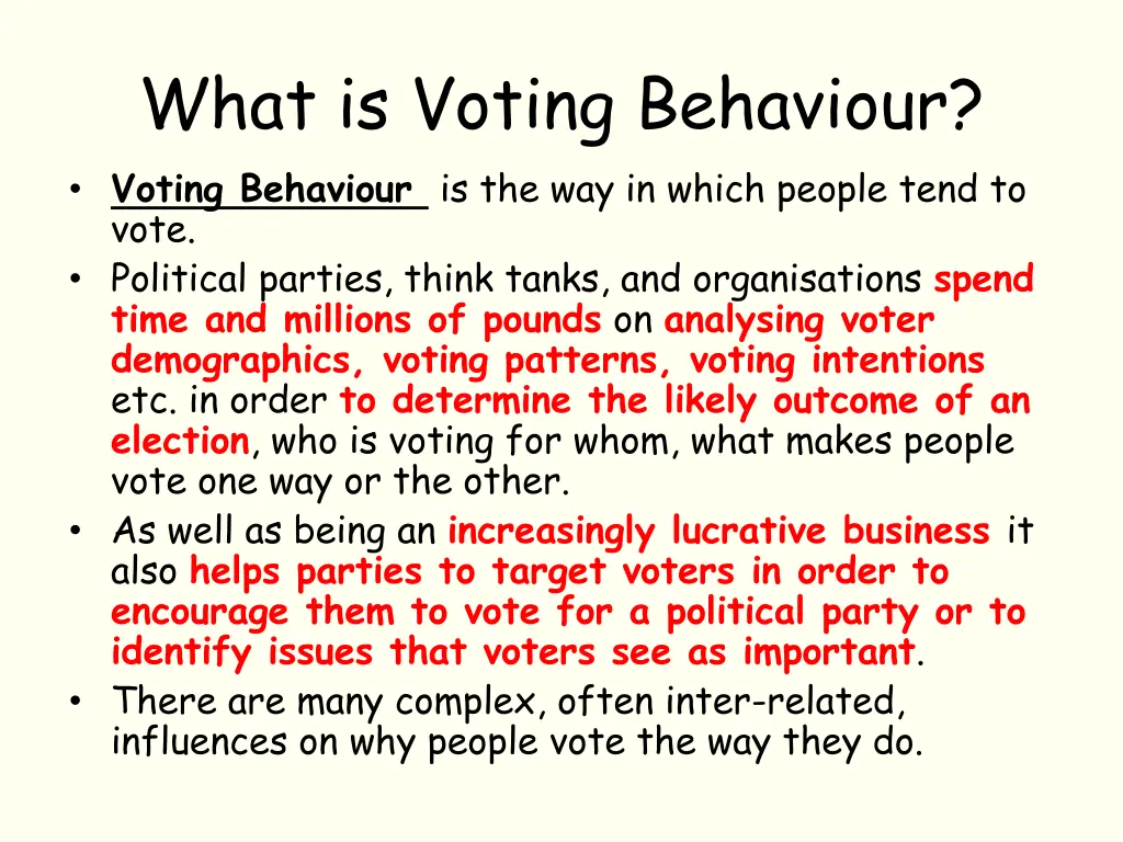 what is voting behaviour voting behaviour