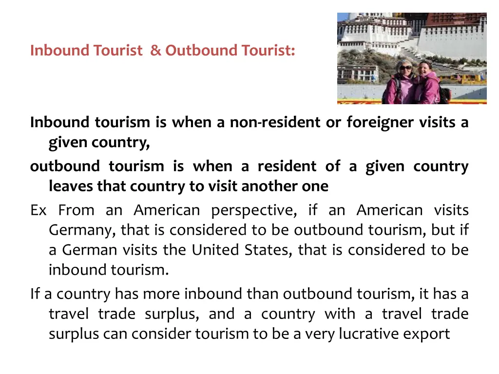 inbound tourist outbound tourist